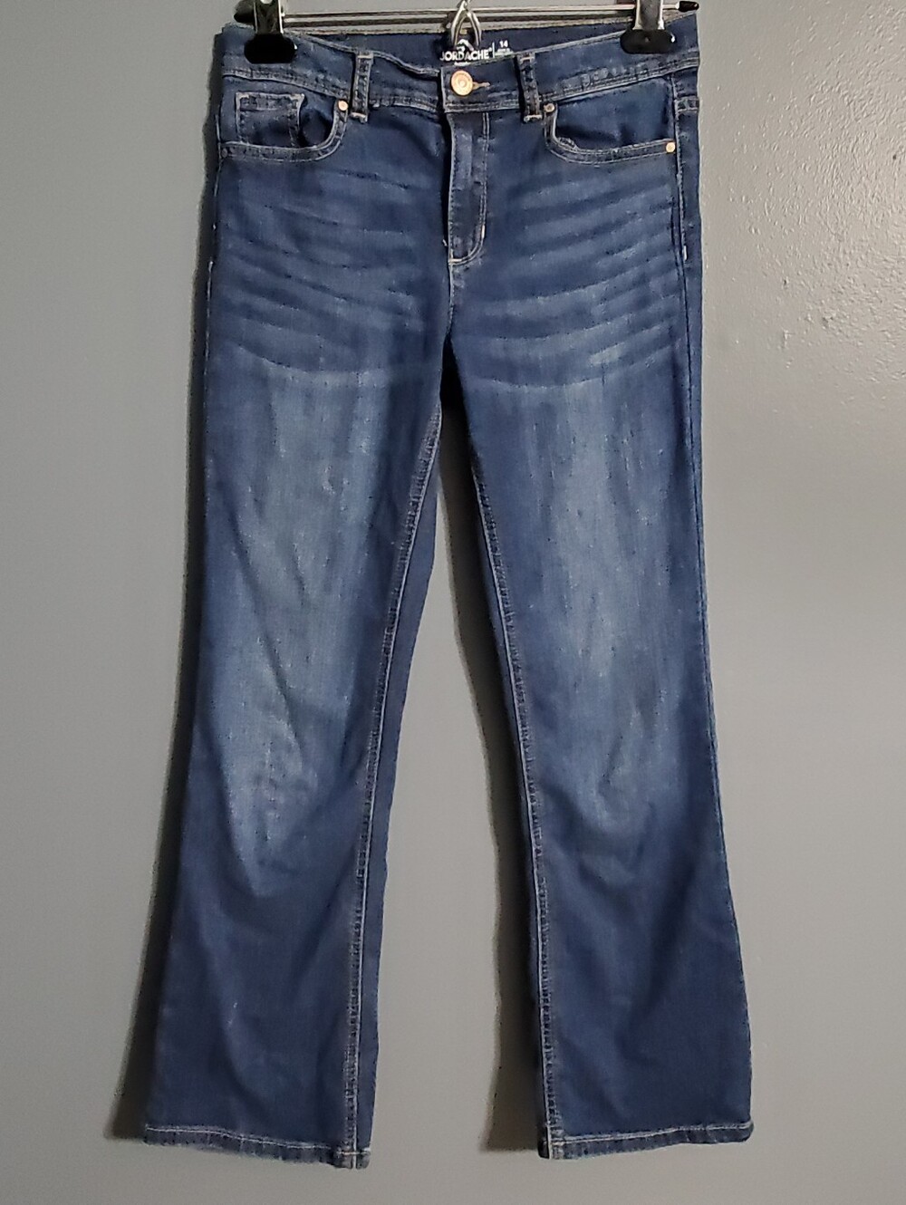 Jordache Bootcut Jeans Dark Wash Adjustable Waist Girl's Size 14 - Picture 1 of 4